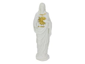 39cm Standing White & Gold Jesus Figurine