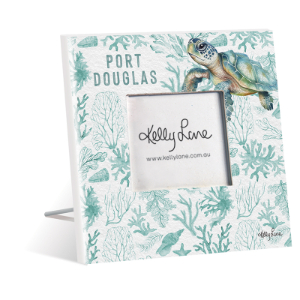 20x20cm Photo Frame (4x4" Photo) Coastal Turtle by Kelly Lane