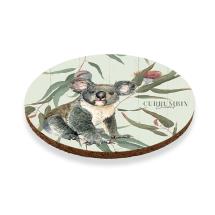 Set of 6 10cm Round Cork Coaster Koala